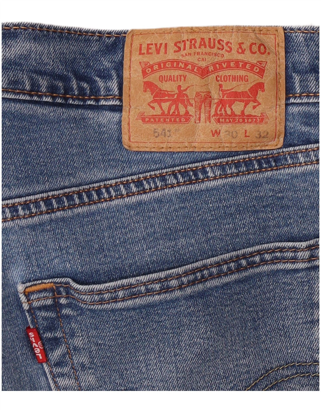LEVI'S Herre 541 Straight Jeans W30 L29 Blå Bomuld