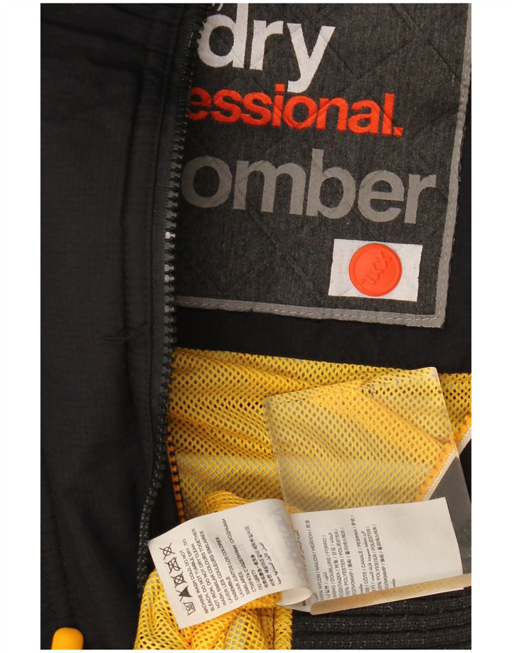 Superdry Womens Windbomber Bomberjakke med hætte UK 20 2XL Sort Polyester