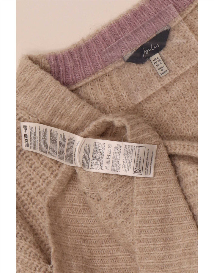 Joules Dame Oversized Cardigan Sweater UK 8 Small Beige Polyester