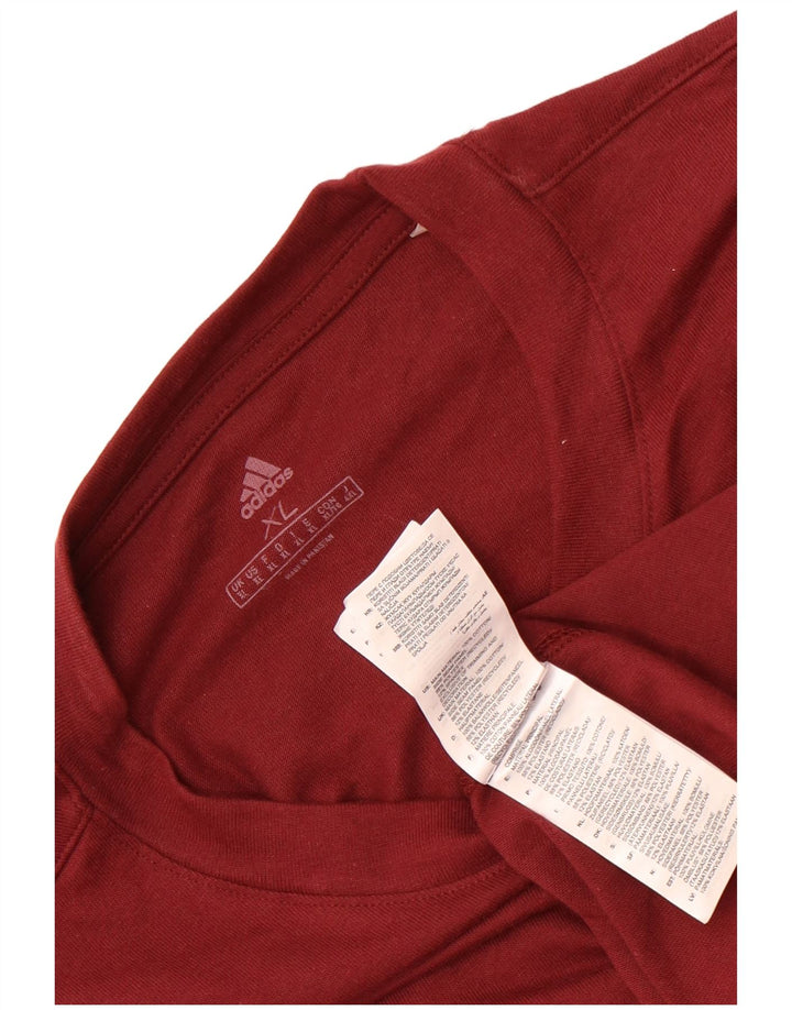 Adidas herre T-shirt top XL rødbrun bomuld