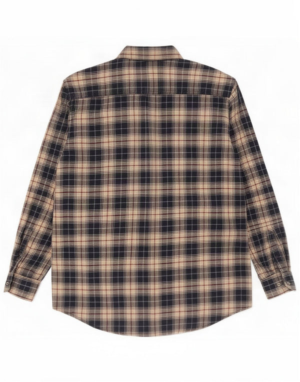 Carrera Flannelskjorte til mænd XL Marineblå ternet bomuld