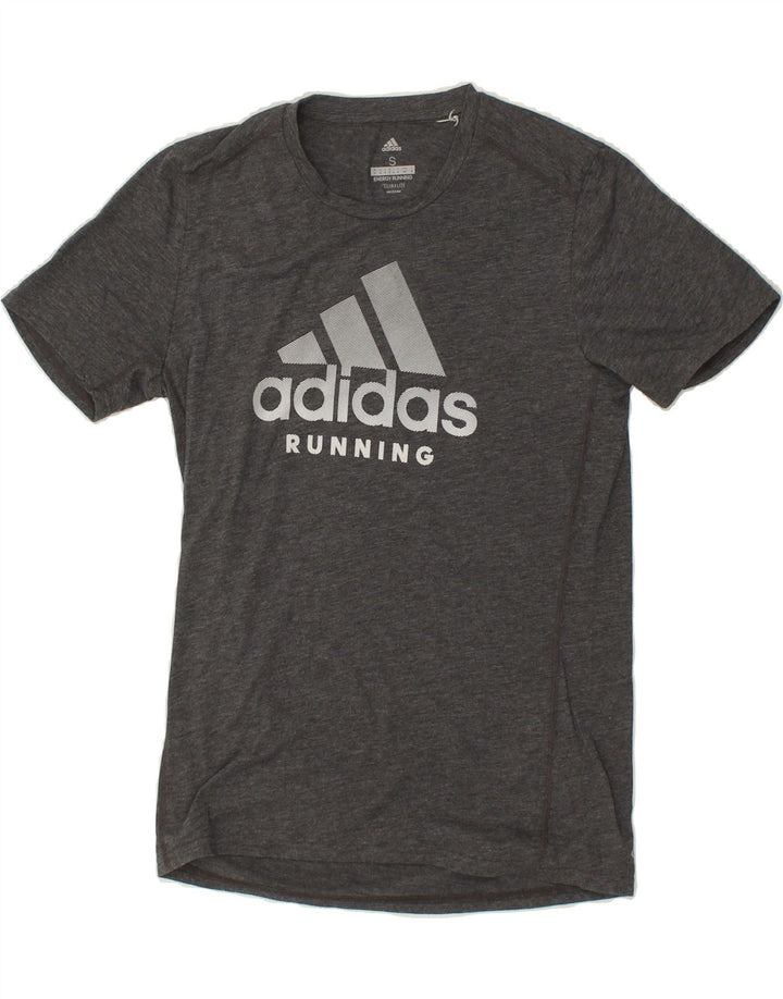 ADIDAS Mens Climalite Graphic T-Shirt Top Small Grey Vintage Adidas and Second-Hand Adidas from Messina Hembry 
