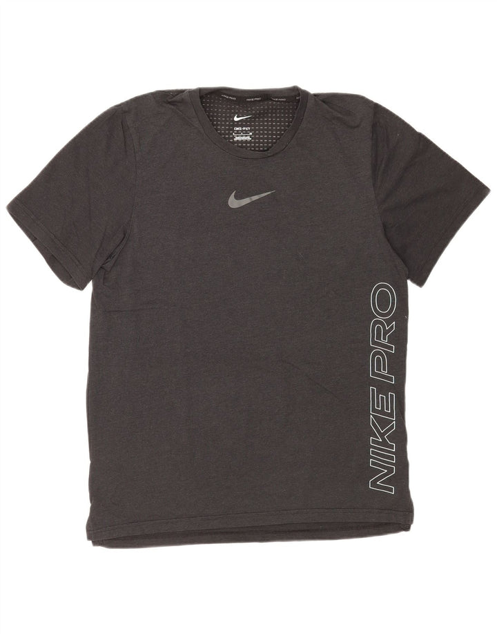 Nike Herre Dri Fit grafisk T-shirt top lille grå bomuld