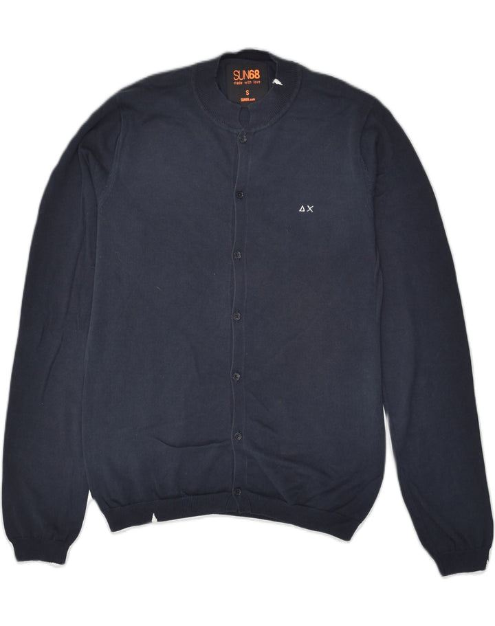 SUN68 Mens Cardigan Sweater Small Navy Blue Cotton | Vintage Sun68 | Thrift | Second-Hand Sun68 | Used Clothing | Messina Hembry 