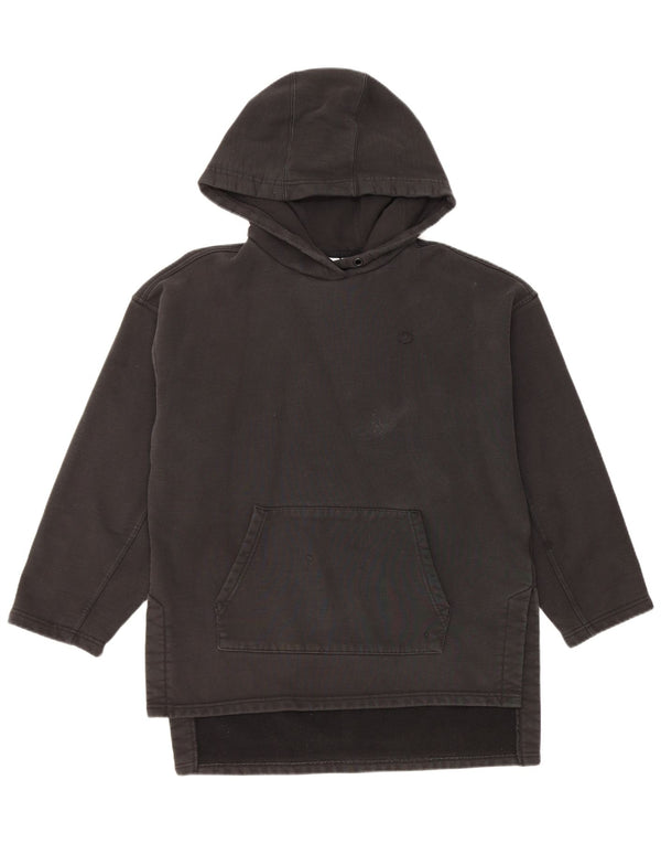 Adidas Dame Longline Oversized Hoodie Jumper UK 10 Small Black Bomuld