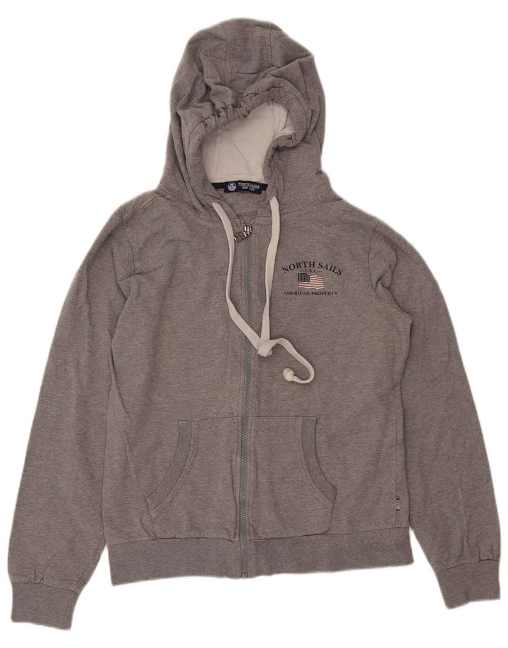 NORTH SAILS Dame Hættetrøje Sweater UK 12 Medium Grå Bomuld