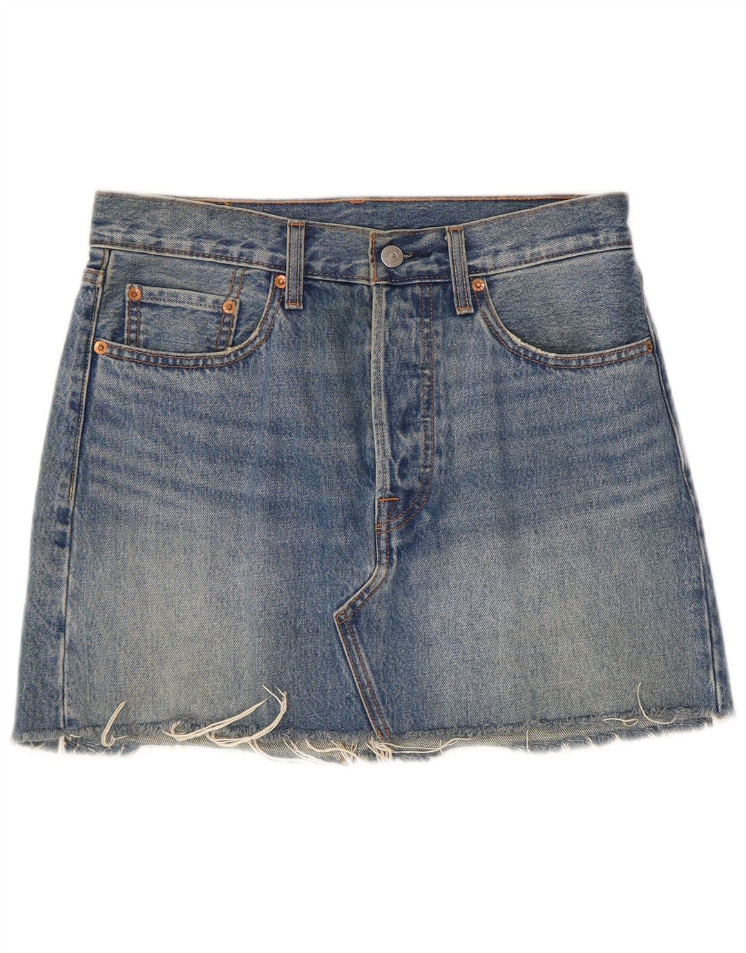 Levi's denimnederdel til kvinder W27, lille blå bomuld