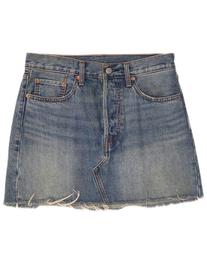 Levi's denimnederdel til kvinder W27, lille blå bomuld