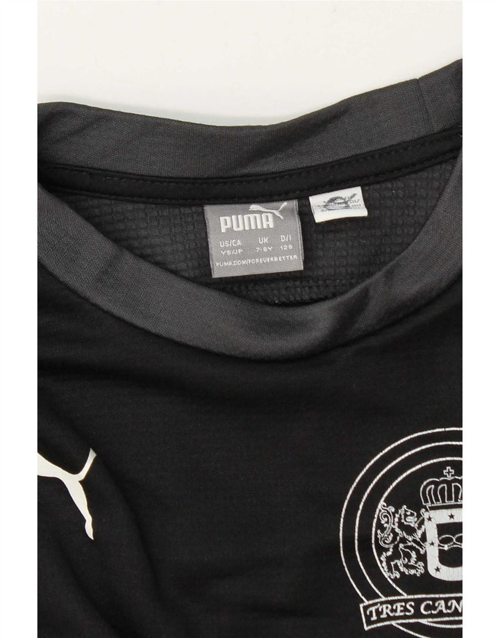 Puma Boys Grafisk Top Langærmet 7-8 år Sort Colourblock