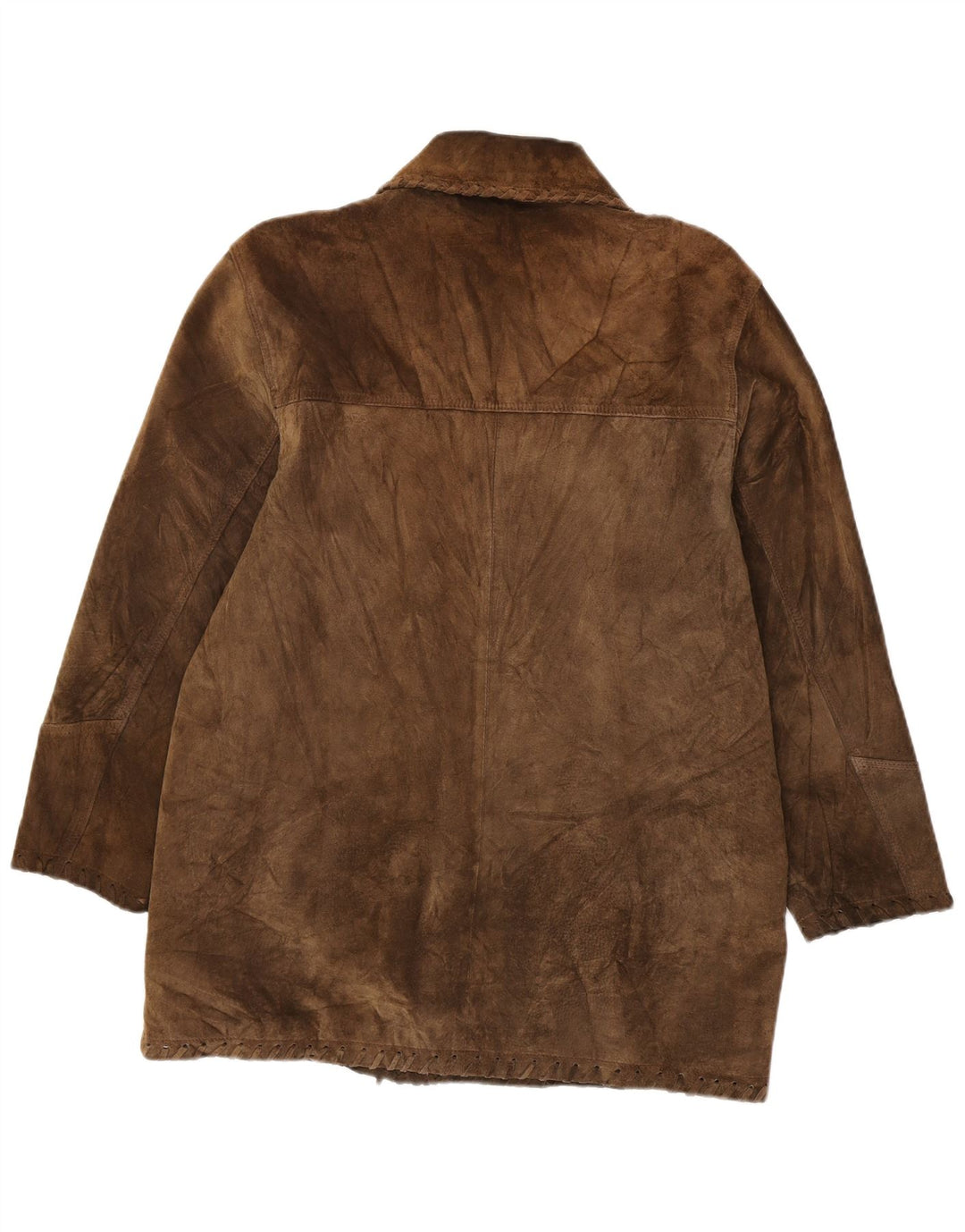VINTAGE Dame ruskindsjakke UK 16 Stor brunt læder