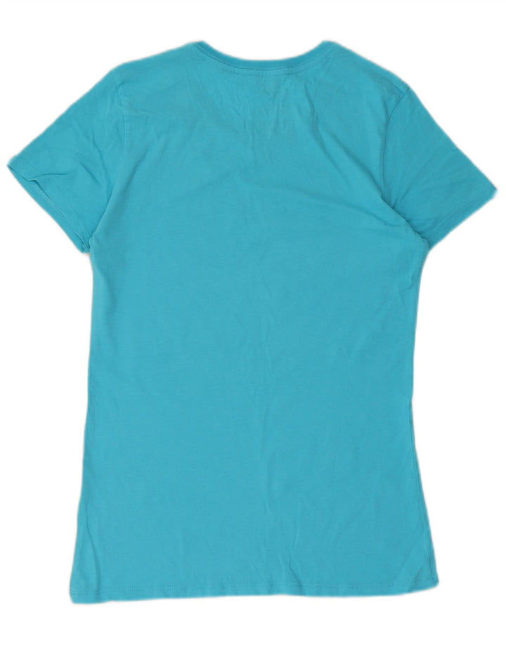 Nike Dame Slim Fit Grafisk T-Shirt Top UK 12 Medium Blue