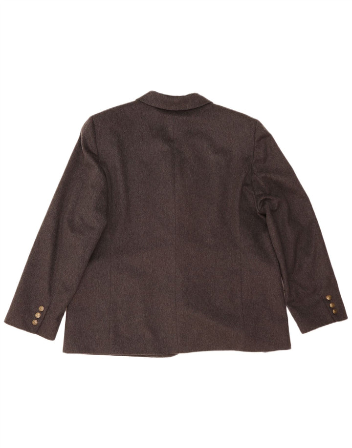 Vintage dame 2-knaps blazerjakke IT 51 2XL grå uld