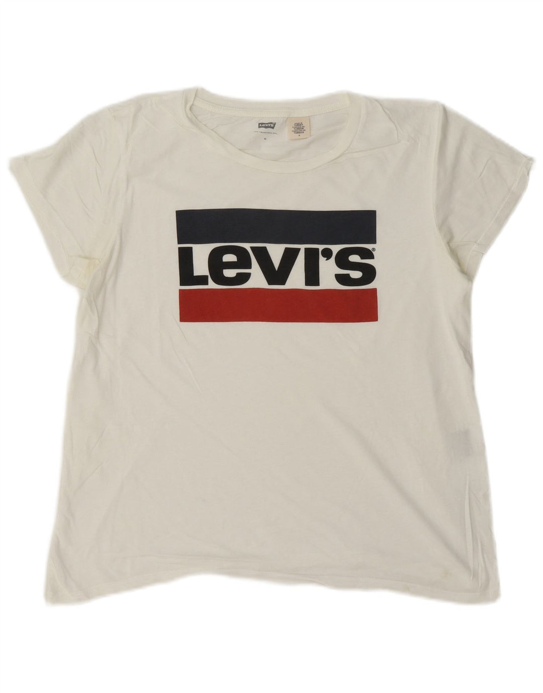 Levi's Grafisk T-shirt top til kvinder UK 14 Medium White