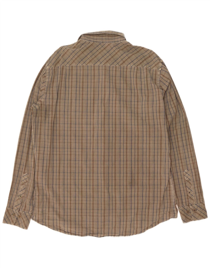 Marlboro Classics Herre Regular Fit skjorte 2XL Khaki ternet bomuld