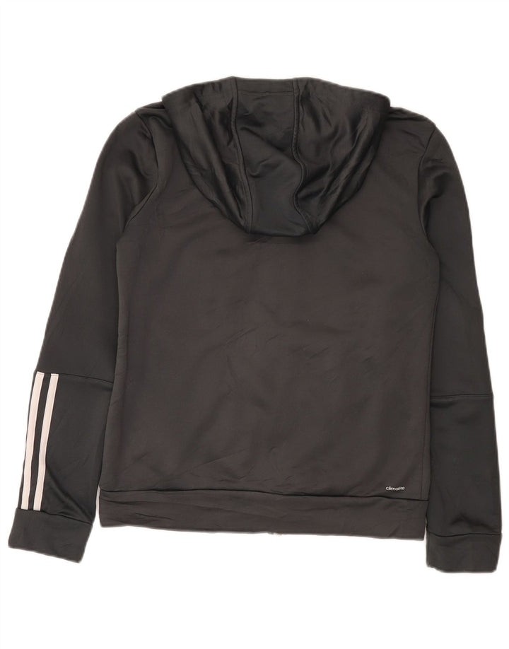Adidas Dame Climalite Hættetrøje Sweater med lynlås UK 12/14 mellemgrå polyester