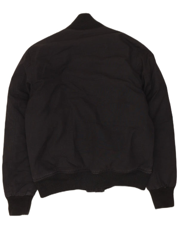Woolrich Herre Bomber Windbreaker Jacket UK 36 Small Black Polyester