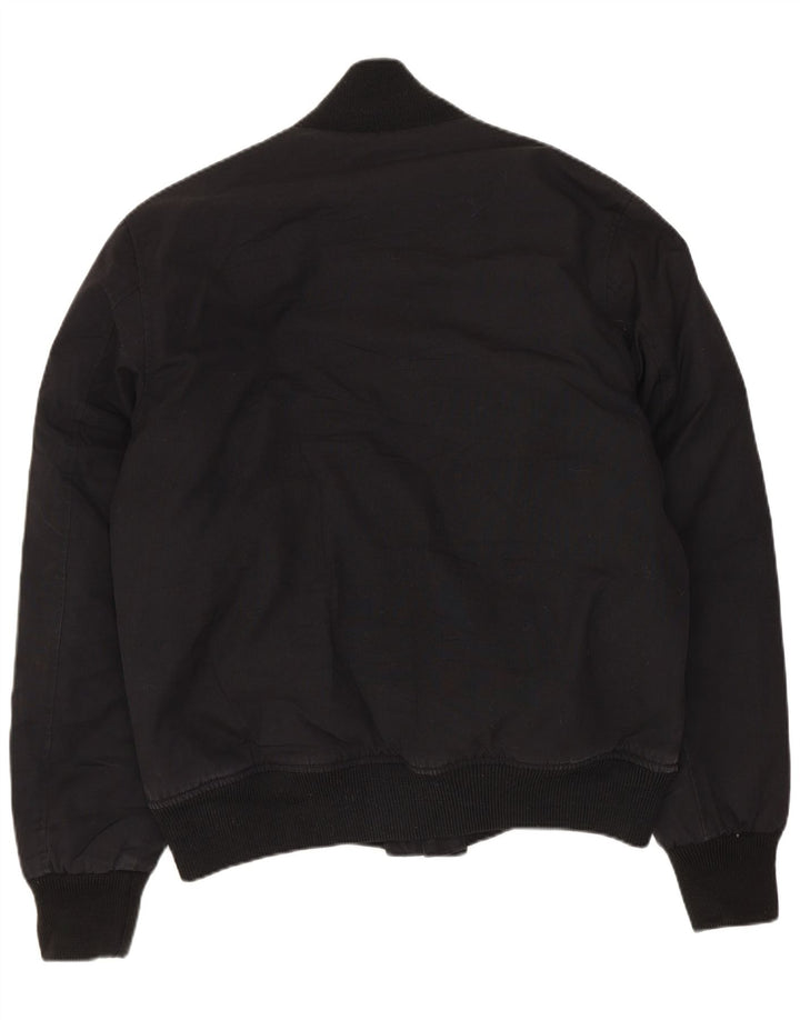 Woolrich Herre Bomber Windbreaker Jacket UK 36 Small Black Polyester