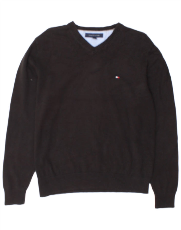 Tommy Hilfiger Herre V-hals sweater lille grå bomuld
