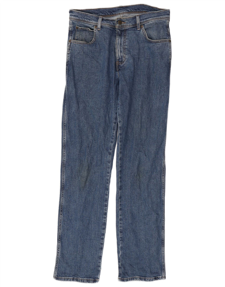WRANGLER Herre Regular Fit Straight Jeans W33 L34 Blå Bomuld