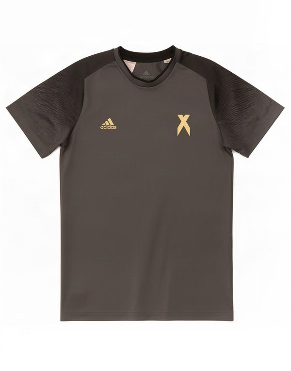 Adidas Boys T-Shirt Top 13-14 År Grå Polyester