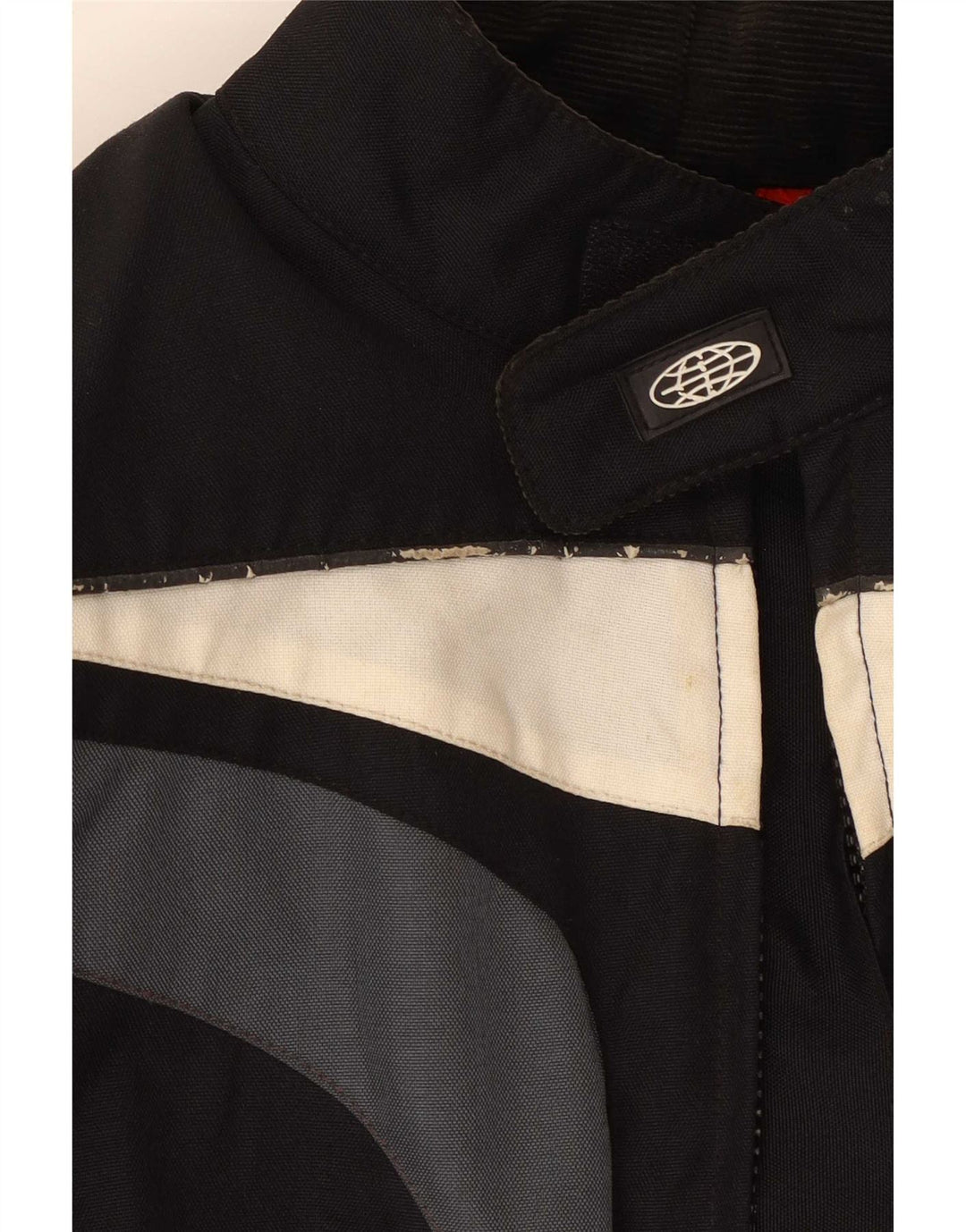Vintage Herre Racer Jacket UK 36 Small Black Colourblock Polyamid