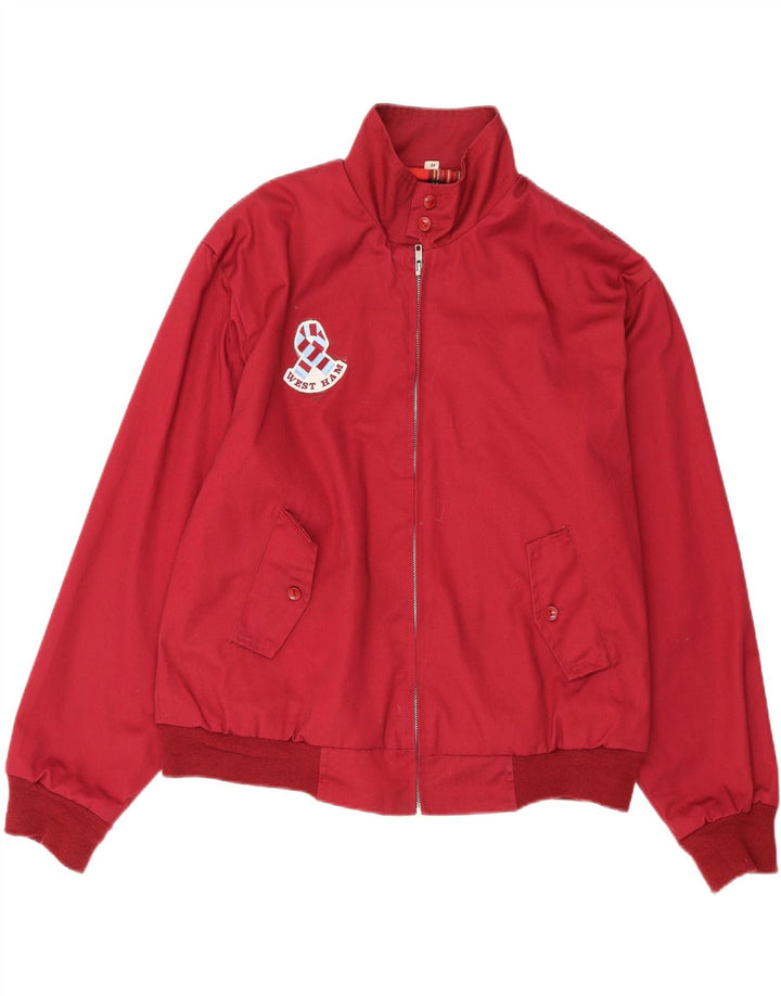 WEST HAM Mens Graphic Bomber Jacket UK 38 Medium Red