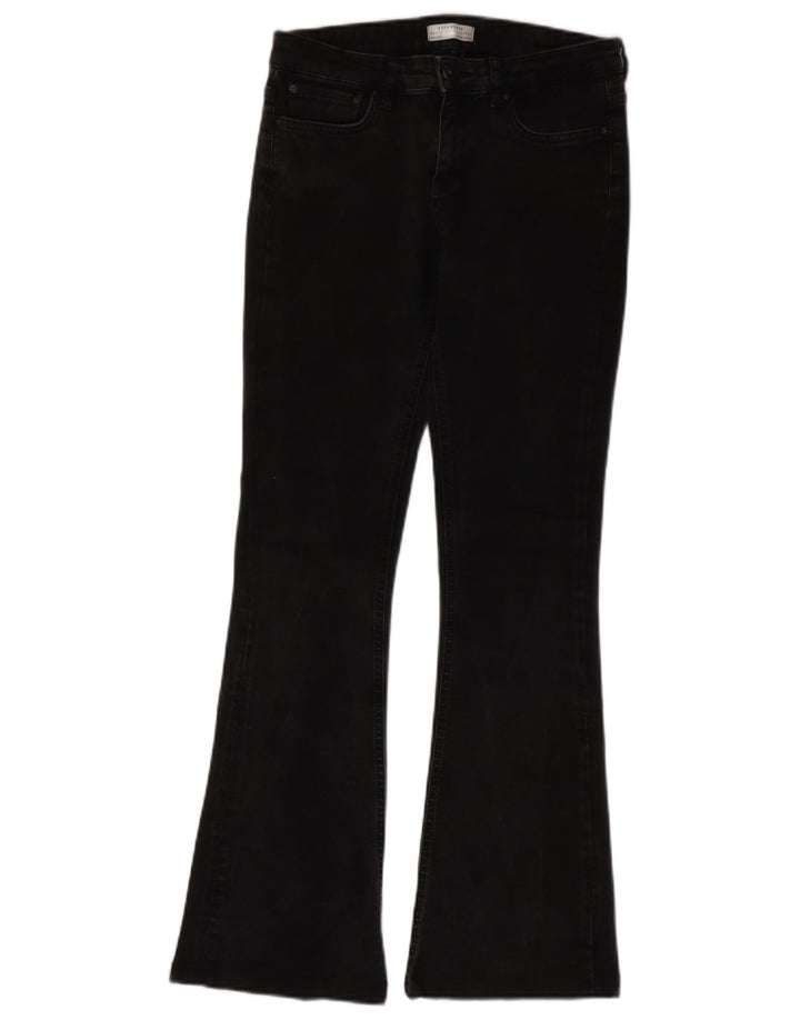 Zara Dame Flared Jeans EU 38 Small W28 L31 Sort Bomuld