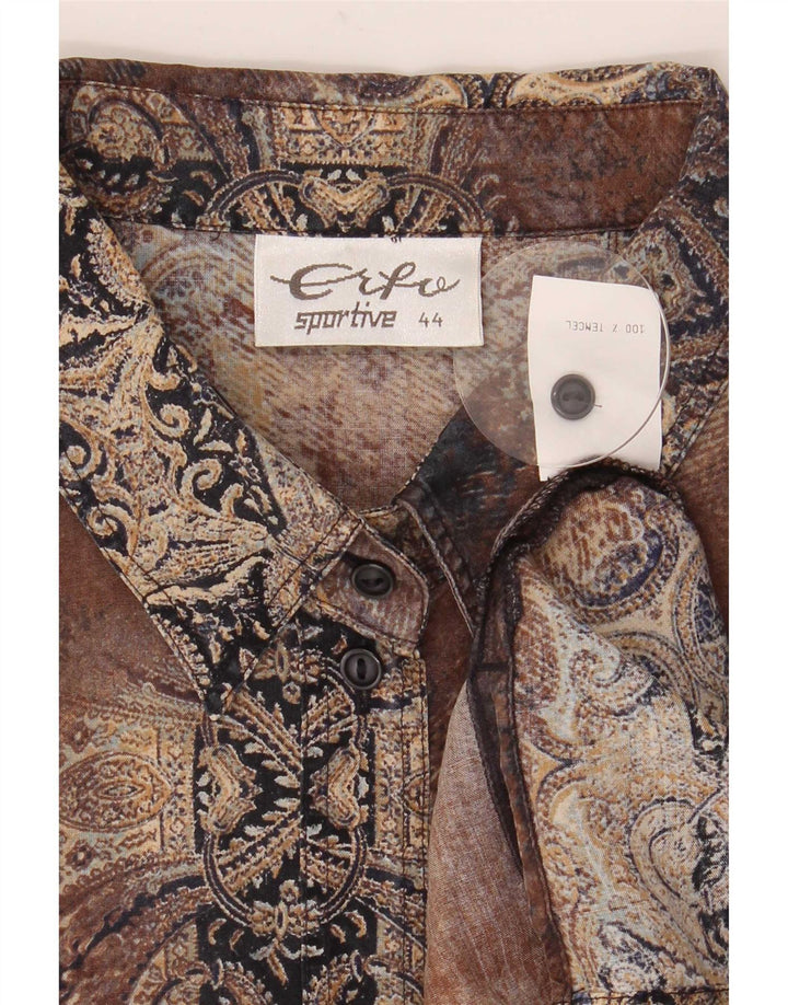 Vintage oversize skjorte til kvinder IT 44 Medium Brun Paisley Tencel