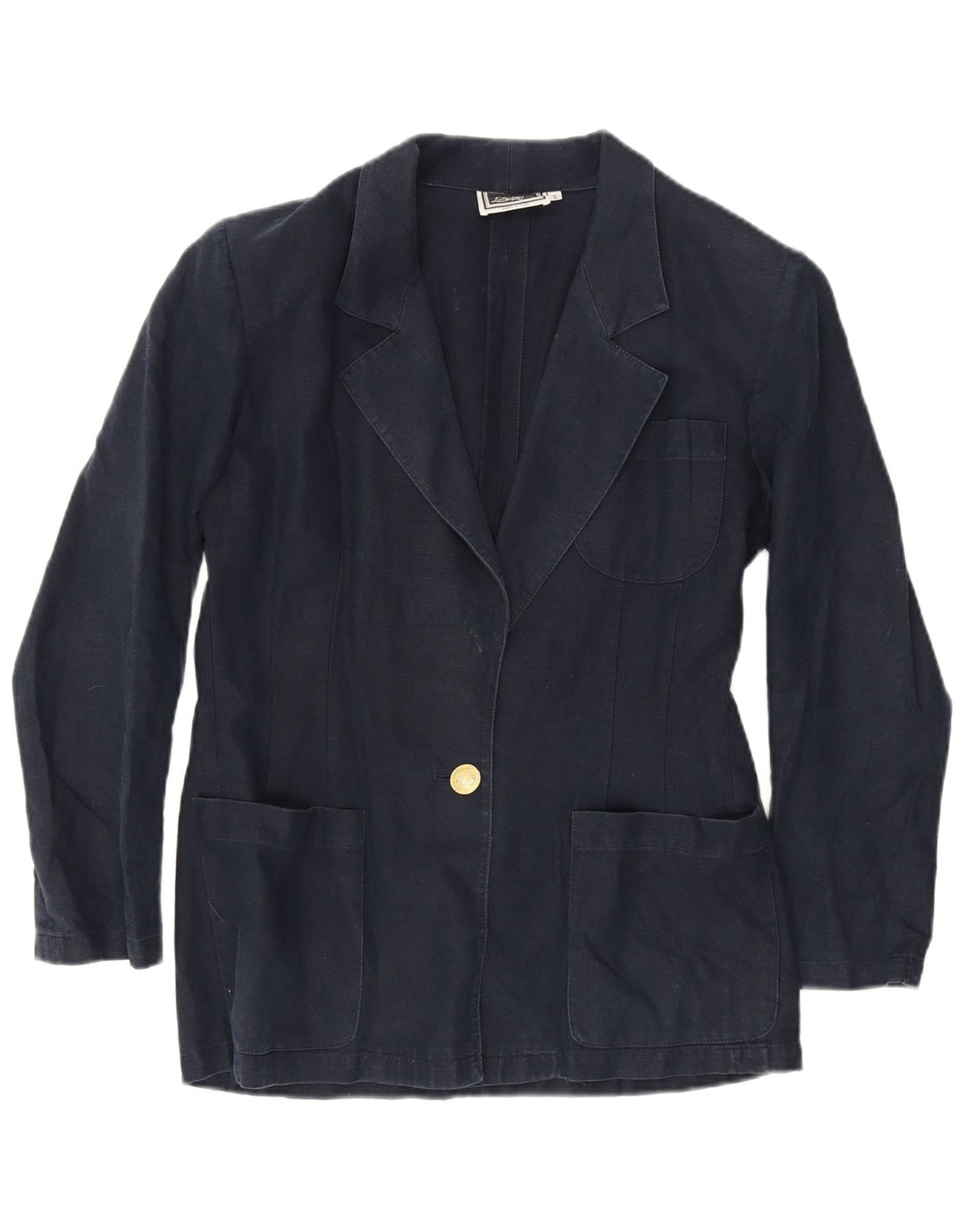Luisa Spagnoli Dame 1 Knap Blazer Jakke UK 10 Small Navy Blue