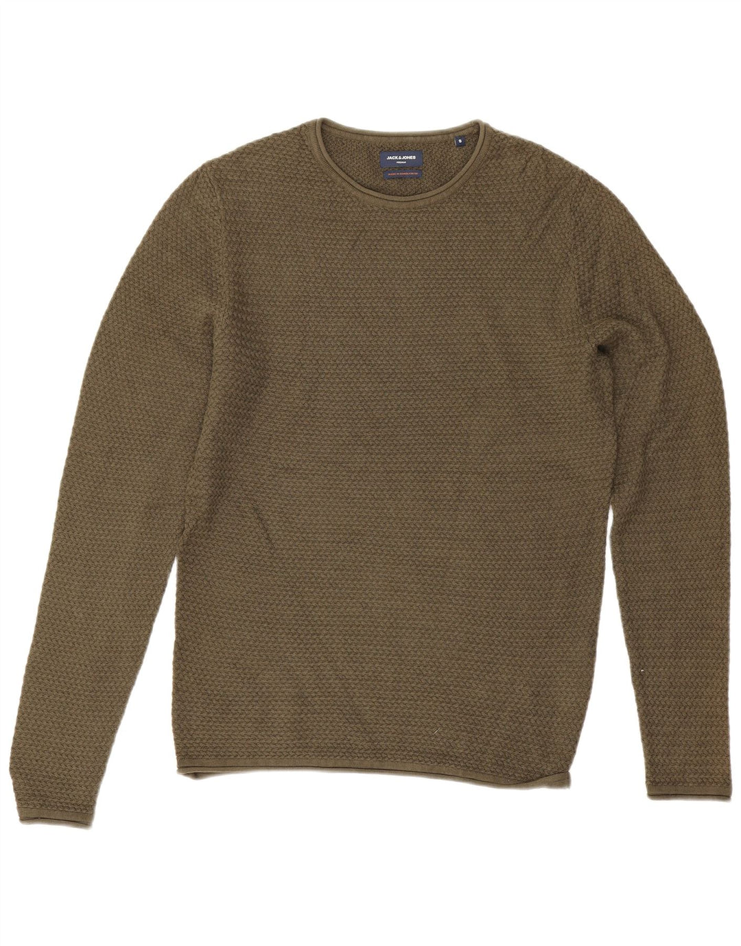 Jack & Jones Herre sweater med rund hals, lille Khaki Bomuld