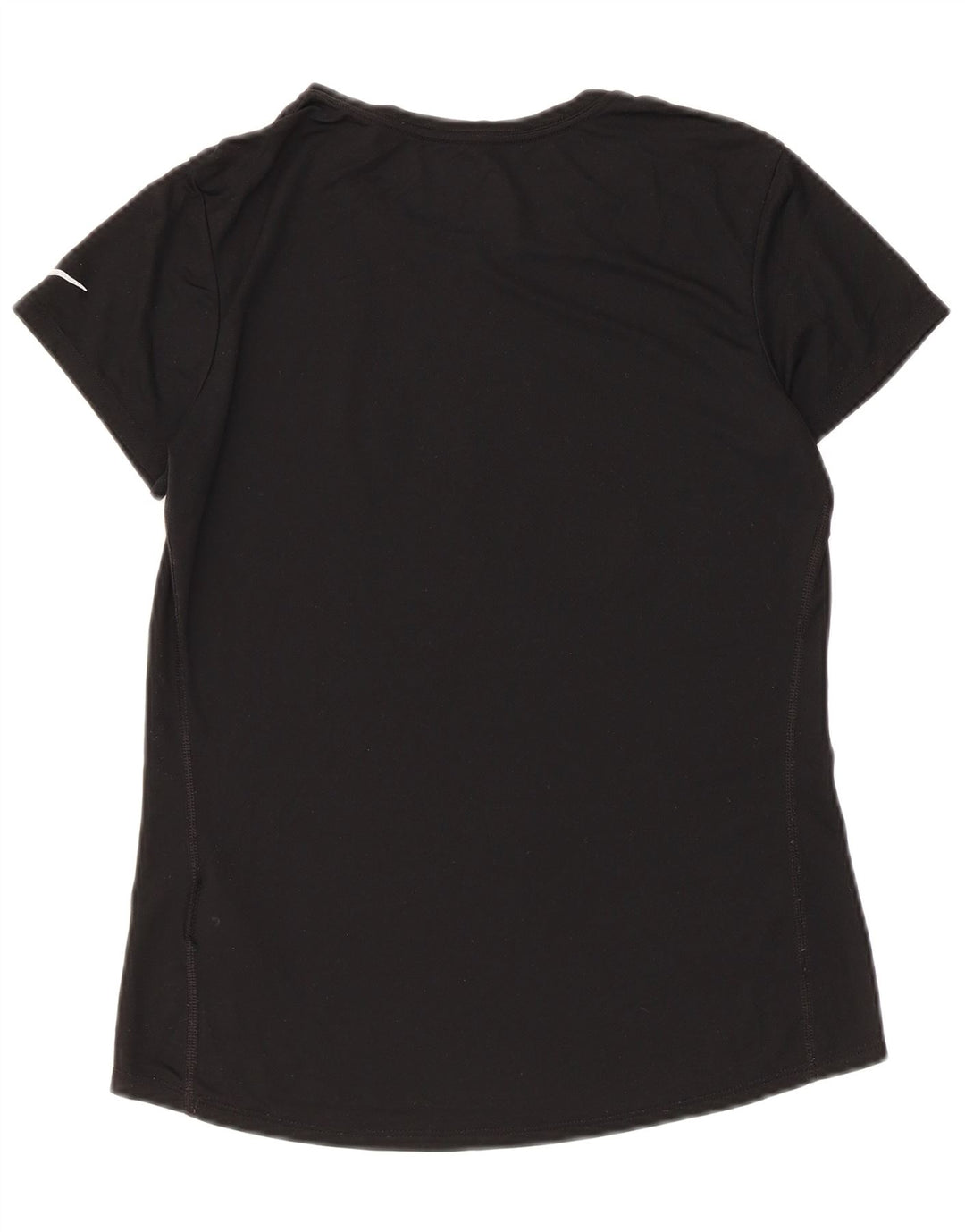 Nike Dame Dri Fit Grafisk T-Shirt Top UK 12 Medium Sort Polyester