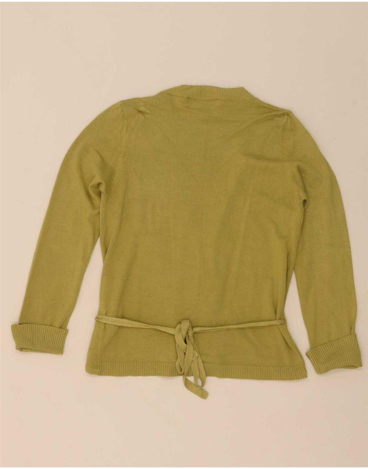 Zara Womens Wrap Cardigan Sweater UK 12 Medium Green Rayon