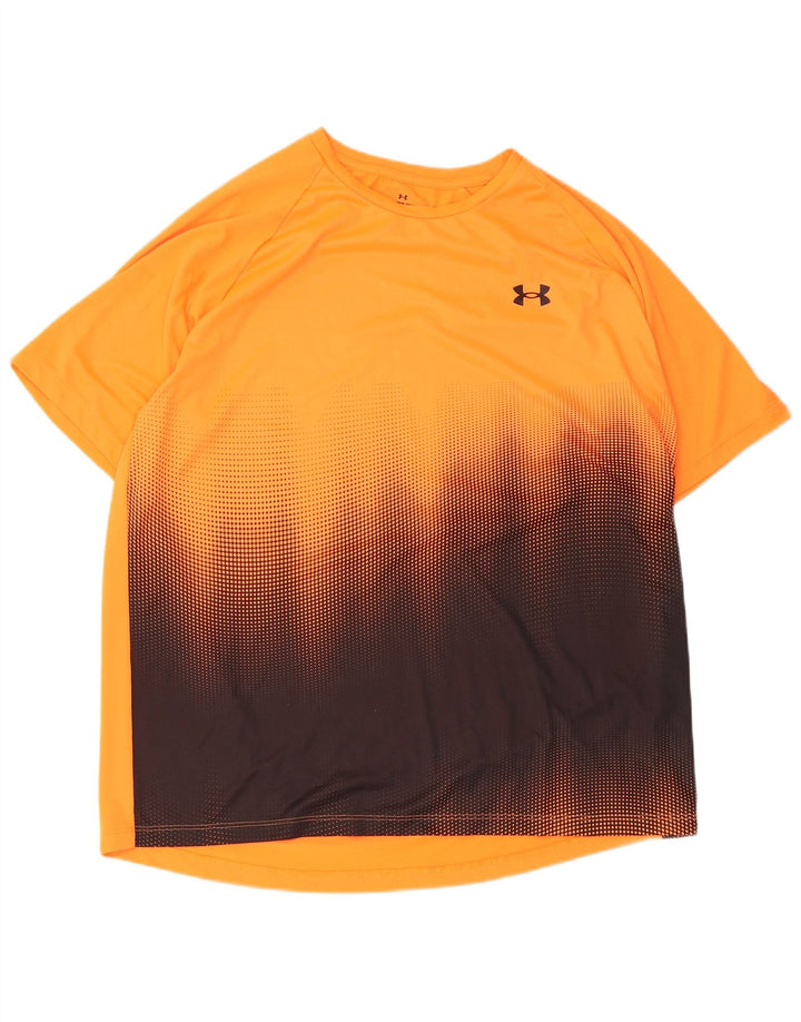 Under Armour Herre T-Shirt Top XL Orange Tie Dye Polyester