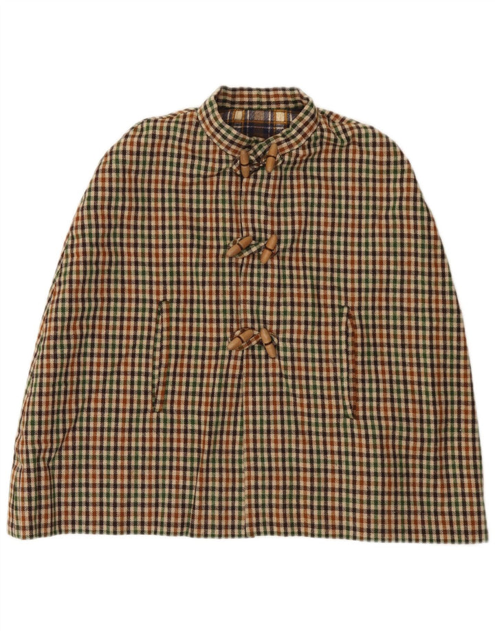 Vintage piger poncho frakke 11-12 år flerfarvet tern