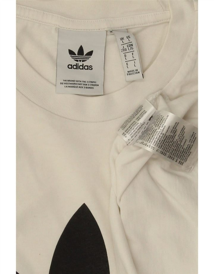 ADIDAS Grafisk T-shirt top til mænd Stor hvid bomuld