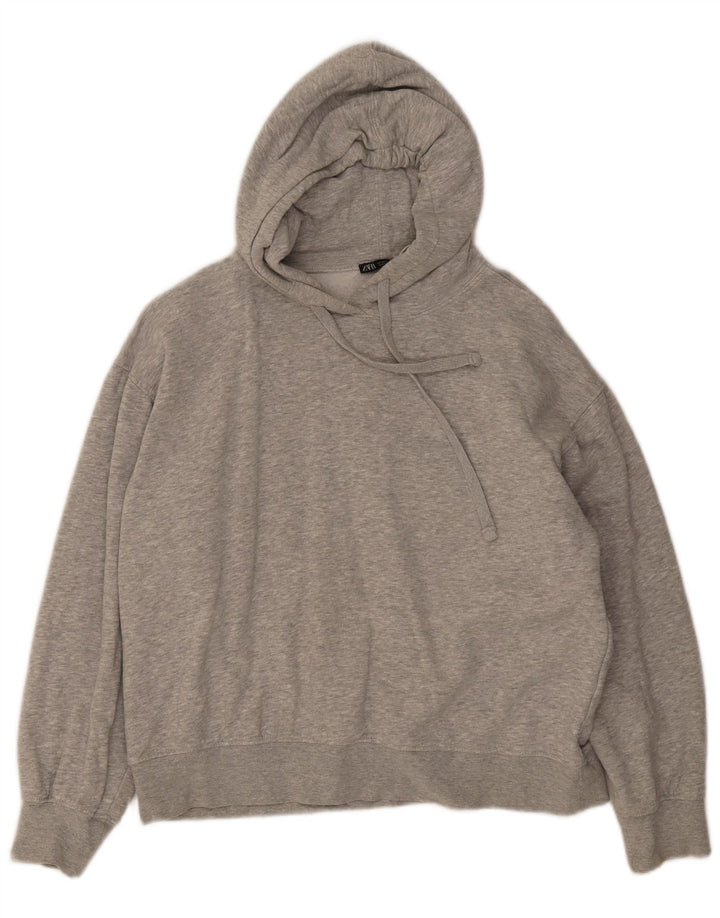 Zara Oversized hættetrøje til kvinder DK 14 Medium Grå Flecked