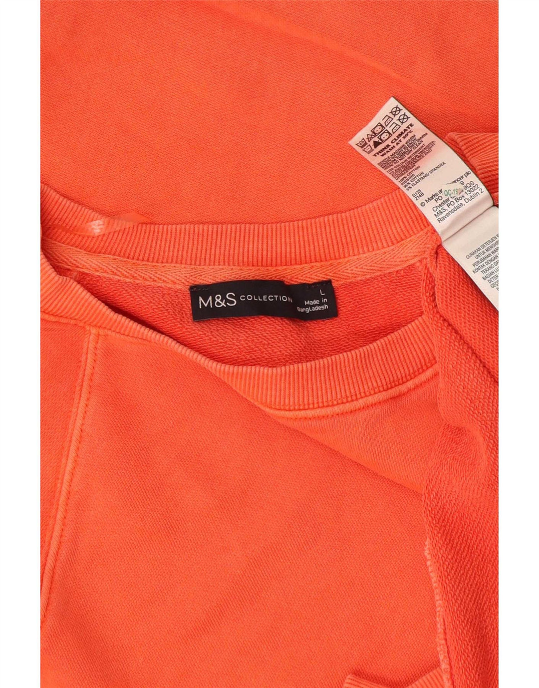 Marks & Spencer Herre Sweatshirt Jumper Stor Orange Bomuld