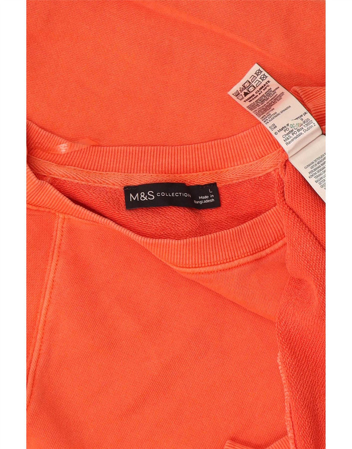 Marks & Spencer Herre Sweatshirt Jumper Stor Orange Bomuld