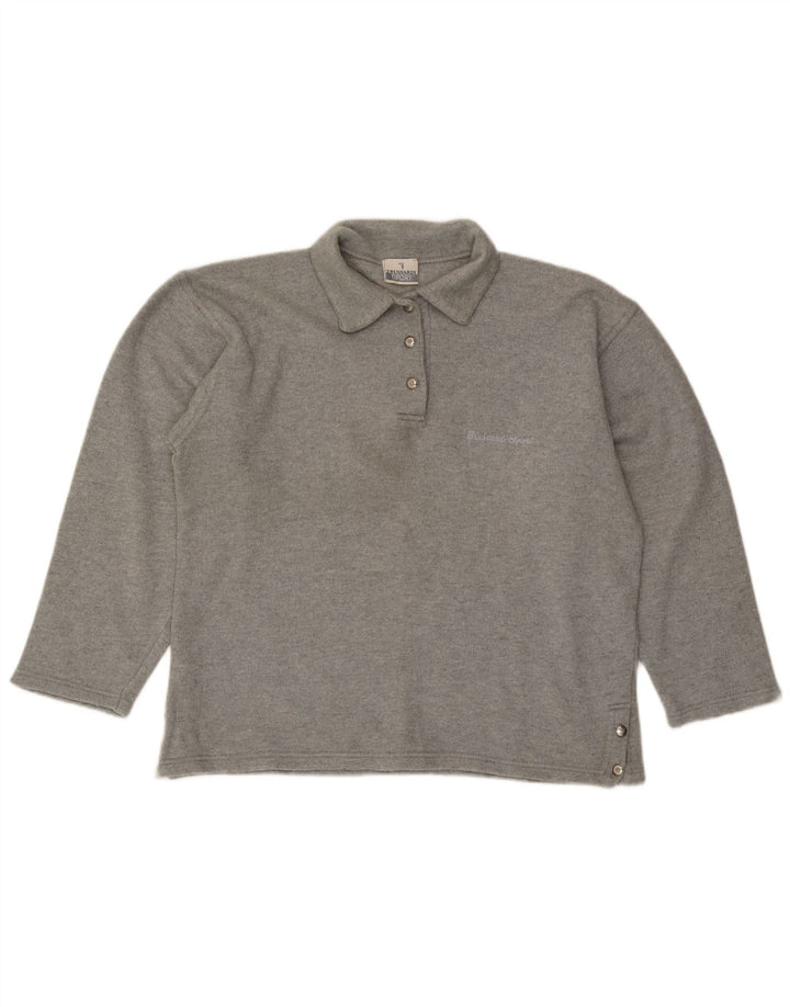 TRUSSARDI Dame Oversized Polo Neck sweater IT 44 Medium Grey Uld