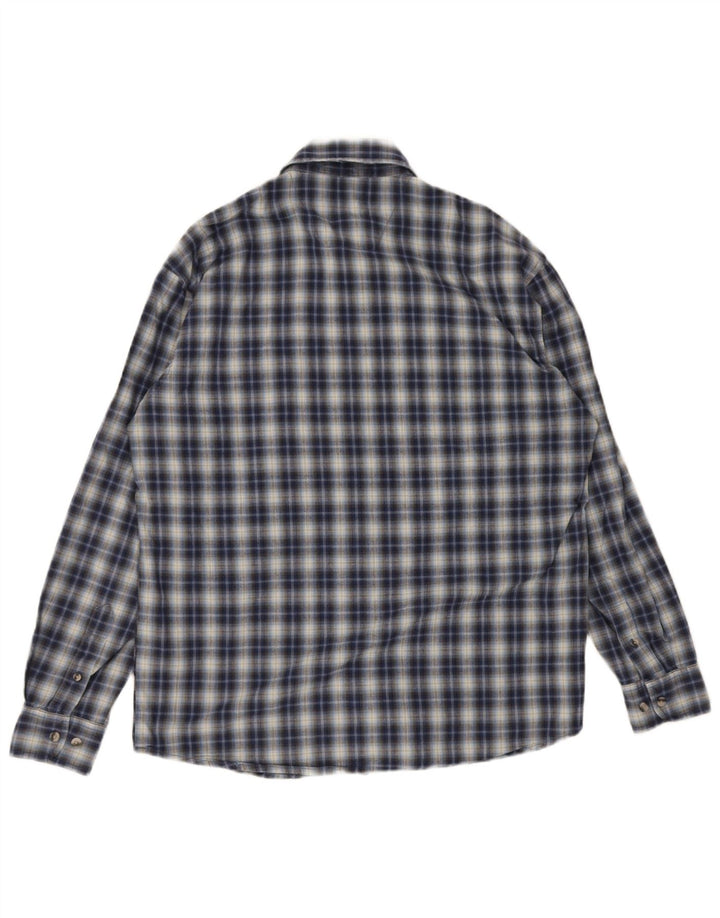 Wrangler herreskjorte medium marineblå ternet bomuld