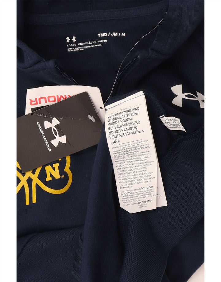 Under Armour Boys grafisk hættetrøje med lynlås 9-10 år Medium Marineblå
