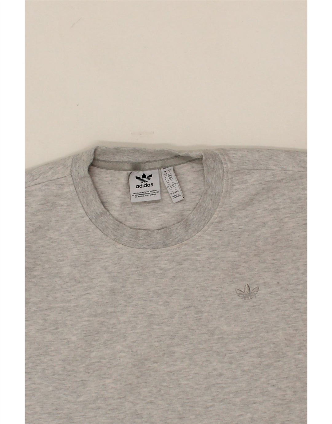 ADIDAS Womens Oversized Crop Sweatshirt Jumper UK 8/10 Small Grey Cotton Vintage Adidas and Second-Hand Adidas from Messina Hembry 