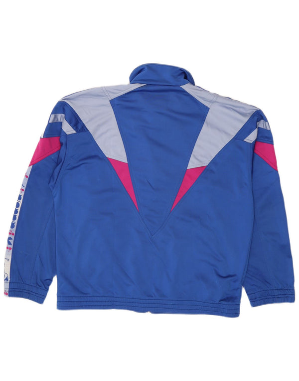 Diadora Herre grafisk træningsdragt Topjakke UK 40 Medium Blue Colourblock