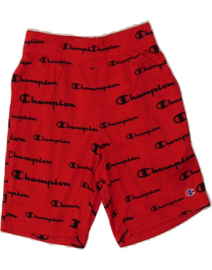 CHAMPION Boys Graphic Sport Shorts 7-8 Years Red Polyester Vintage Champion and Second-Hand Champion from Messina Hembry 