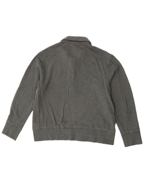Cos Herre Relaxed Zip Neck Sweatshirt Jumper Medium Green Bomuld