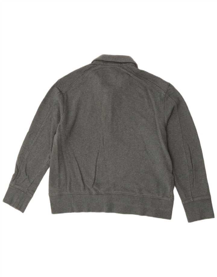 Cos Herre Relaxed Zip Neck Sweatshirt Jumper Medium Green Bomuld
