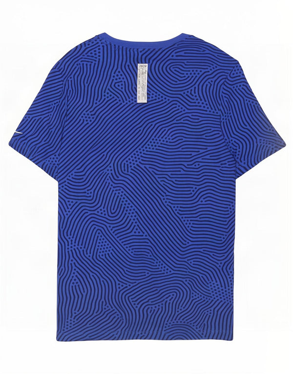 Nike Standard Fit T-shirt top mellemblå, geometrisk bomuld