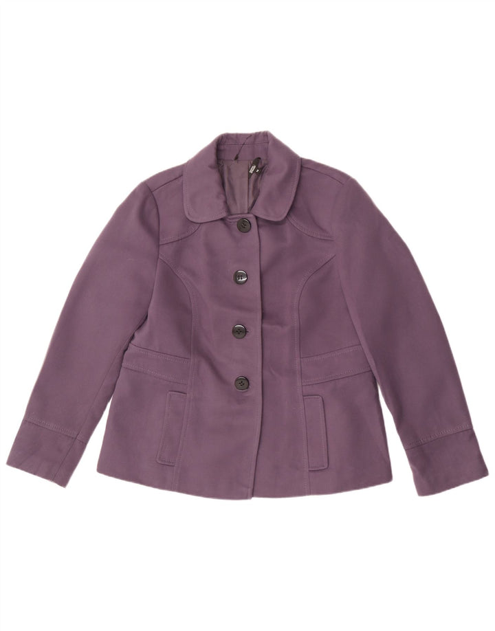 Marks & Spencer Dame 4-knaps blazerjakke UK 16 Stor lilla polyester