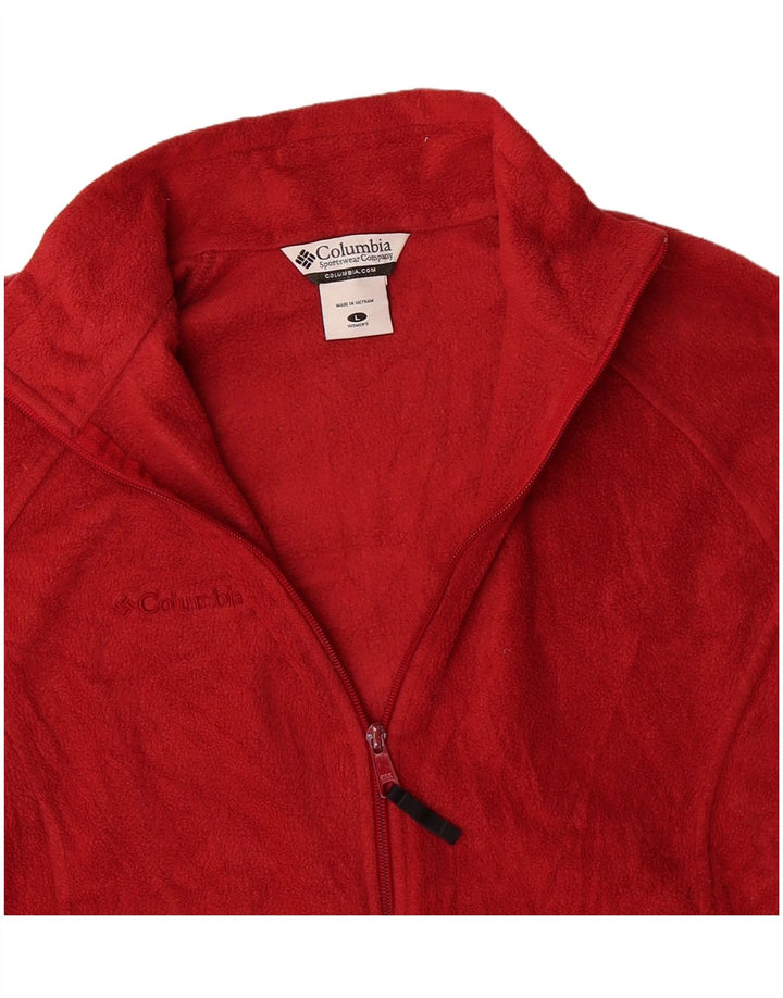 COLUMBIA Womens Fleece Jacket UK 16 Large Red Polyester