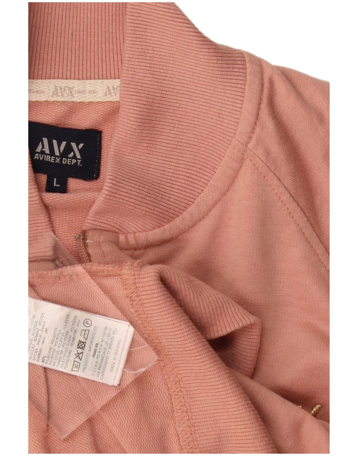 Avirex Womens træningsdragt Topjakke UK 14 Stor Pink Bomuld